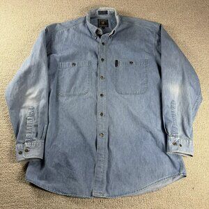 Vintage Chaps Ralph Lauren Denim Shirt Blue Men’s Size Large